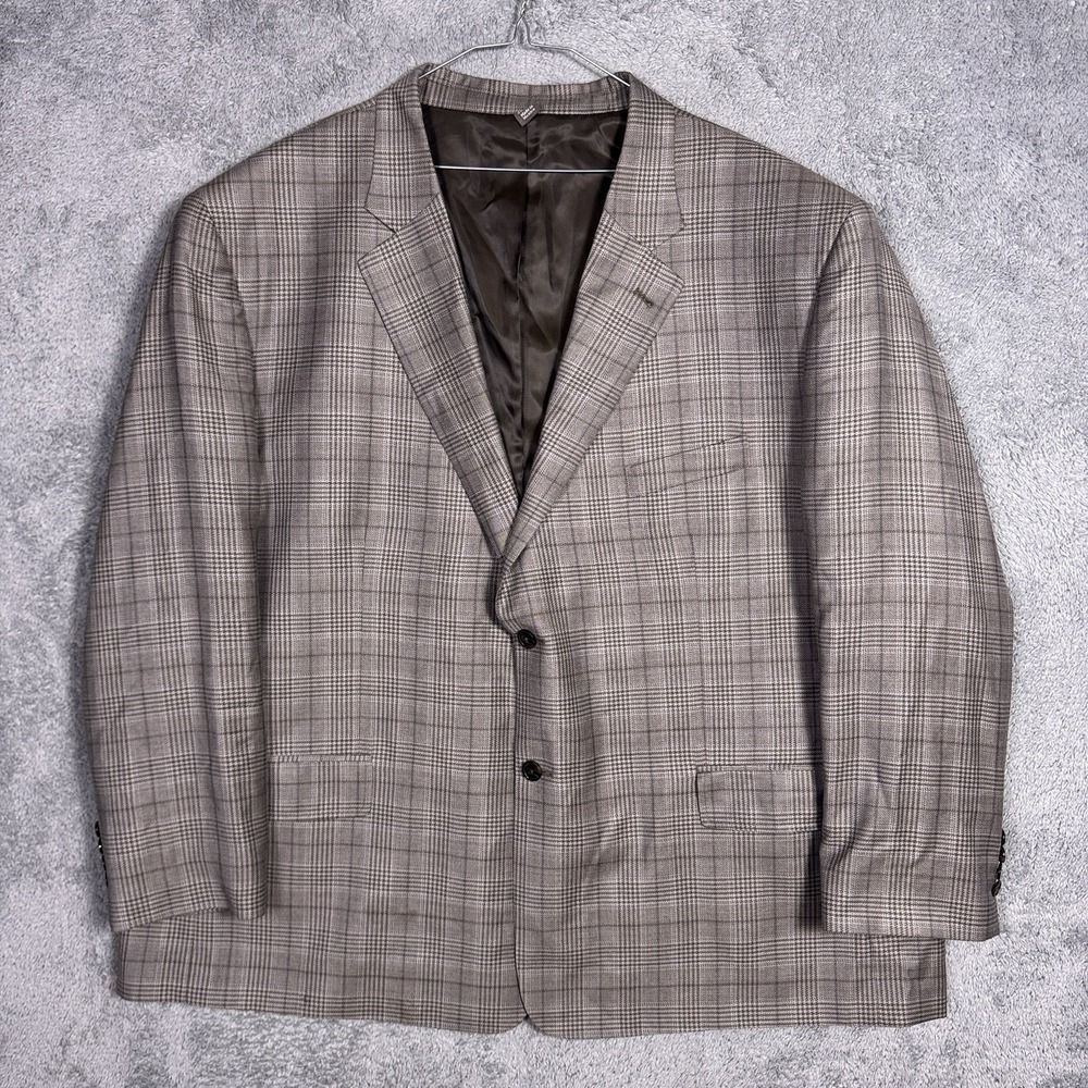 Reda 1865 Sport Coat Mens 56R Oak Hill Italy Glen 100% Wool Milano Traceable